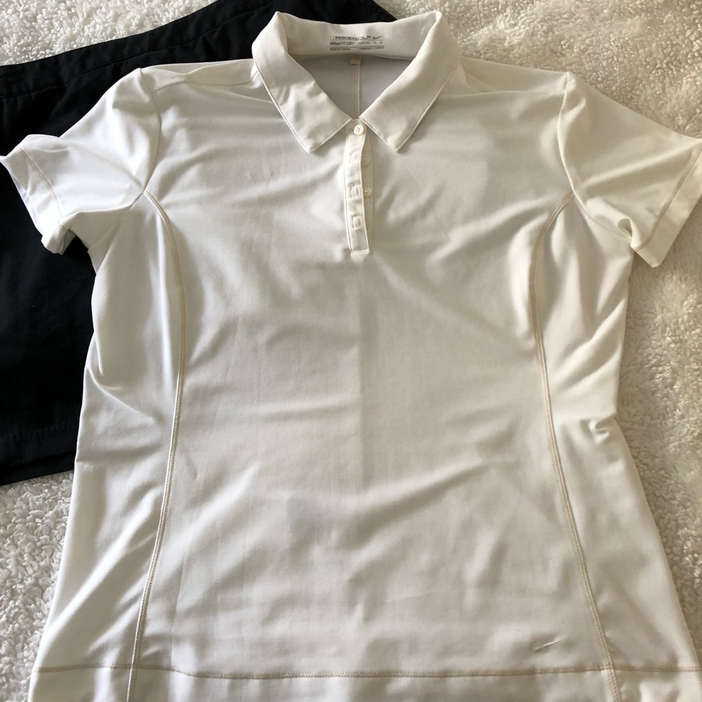 Nike Golf White Shirt NikeFITDRY L (10-12)